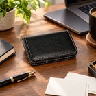 Pu Leather Business Card Holder Pocket Wallet Case With Magnetic Closure