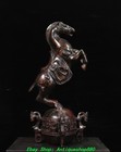 15  old Chinese Dynasty Bronze Fengshui 12 Zodiac Year Animal Horse Statue