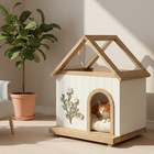 Cat House Indoor Outdoor Wooden Pet Shelter For Cats   Small Dogs  11   25 Lbs 