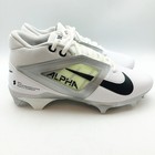 Nike Mens Alpha Menace 4 Pro Molded Football Cleats Size 10 White Black Nwob