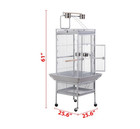 61  Large Bird Cage Playtop Parrot Cage Cockatiel Cockatoo W rolling Stand White