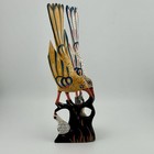 Guerrero Mexico Carved   Painted Wood Birds-in-tree Sculpture Nahua 1960s Vtg