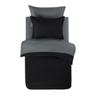 Mainstays 5 - Piece Black Reversible Quilt Set With Dark Gray Sheets  Twin-xl