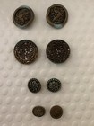 Large Antique Victorian Brass Buttons Lot Of 26 Several Pairs