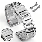18mm 20mm 22mm 24mm Brush Metal Watch Band Solid Stainless Steel Bracelet Straps