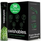 Mint Liquid Mouthwash Packets - 36 Travel Sticks For Fresh Breath   Oral Care