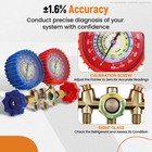 Ac Refrigerant Tool For R134a R12 R22 R502 3-way Gauge Manifold Hvac Set