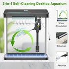 Pondon Fish Tank  3 Gallon Glass Aquarium  3 3 Black  3 - Black 