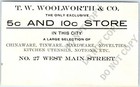 C1900s Marshalltown  Iowa T w Woolworth 5c Retail Store Advertising Print Ad C42