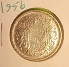 1956 50 Cents Cent 80  Silver Canada Half Dollar Proof Critters Coat Arms 