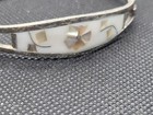Vintage 925 Silver Alpaca  Taxco Abalone Hinged Bangle Bracelet 7 5in 