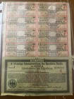       25  1923 German Treasury Bonds - 100 000 Marks With Coupons