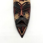 Ghana Hand Carved Wood Wall Decor Tall African Tribal Mask Art 11  X 3 5 