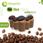 Coffee Cups With Lids 12 16oz  Disposable Hot Cups With Lids 50 100 200 Pack