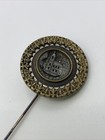 Vintage Antique Metal Picture Hat Pin Lapel Button Victorian Buildings