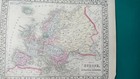 1867 Map Of Europe Showing Political Divisions Mitchell Brothers Hand-colored