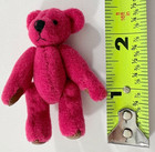 Vintage Miniature Handmade Plush Dark Pink Teddy Bear 2 5   