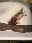 Ivory  Off White   Wool Fedora  Packable  Brown Band   Feather  Bailey  Curtis