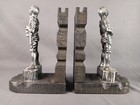Vintage Medieval Knights Bookends Wooden 9   Decorative Collectible