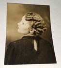 Rare Antique Vintage American Gorgeous Woman Hairstyle Portrait Mini Photo 1930s