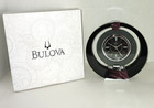 Bulova Moda Pivoting Piano Finish Black Mantel Clock B2820 Art Deco Inspired