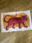 5 X Vintage Linen Tea Towels Including Oxfam Tiger Tea Towel Belinda Lyon