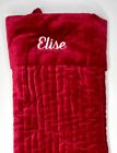 Pottery Barn Channel Quilted Velvet Christmas Stocking  elise  Medium Red New
