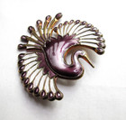 Vintage David Andersen Norway Brooch Pin Enamel On Silver Large Bird Iob