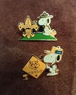 Vintage 1965 Snoopy And Woodstock Boy Scouts Of America Vest Lapel Pin Lot Of 2