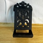 Antique Cast Iron Match Safe Holder Box Wall Mount Black Vintage  Cottagecore