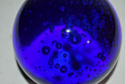 Large Cobalt Blue Crystal  4 1 2 Lb  Glass Ball Fortune Sphere Bubbles Euc