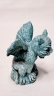 3 5  Blueish Cat Feline Tiger  Medieval Winged Gargoyle Statue Figurine Resin