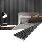  Slat Wall Panels  Wpc Soundproof 3d Wall Paneling 96 X 6 X 0 3 Inches Black