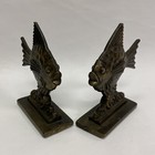 Pair Of Vintage Art Deco Bronzed Cast Iron Figural Fish Bookends