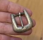 Vintage Antique Pair Of Sterling Silver Engraved Miniature Belt Buckles 9 5g