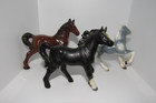 Vtg Nippon Yoko Boeki  Enesco  Porcelain 3 Piece Horse Figurines Made In Japan
