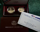 1992 Olympic 2 Coin Set Proof 90  Silver Baseball Dollar Gymnast Half Box   Coa