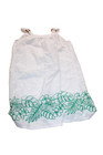 Janie And Jack Girl White Cotton Top Green Print Size 7
