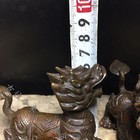 Pair Of Chinese Antique Bronze Feng Shui Kirin Zhenzhai Pixiu Statue Collection