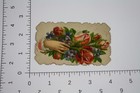 Antique Victorian Hand Roses Scrapbook Die Cut Calling Trade Card Scrap C 1890