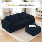 3 Seater Modular Sectional Sofa convertible L-shaped Corduroy Couch With Ottoman