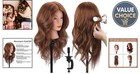 18   Human Hair Mannequin Head For Realistic Hair Styling Training - Dark Brown