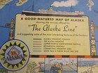 1930 s Territory 22x29 Comic Good Natured Map Of Alaska Steamship Line Railroad