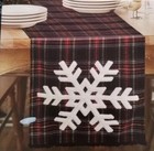 Winter Wonder Lane Holiday Table Runner  Plaid   Snowflake 72  X 13  Inch