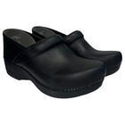 Dansko Xp 2 0 Shoes Womens 38 Black Leather Slip Resistant Work Clogs Nursing