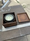 Rare Vintage Marine Boat Gimbal Compass Wooden Box Antique Decor Collectible