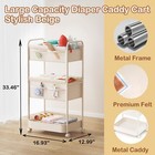 Baby Diaper Caddy Premium Metal  Felt Movable Cart With Dividers For Newborn    