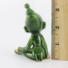 Vintage Ceramic Pixie In Green Elf Suit W  Hat Sitting Cross Leg Japan 3 25 In