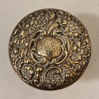 Antique Victorian Sterling Silver Lidded Glass Vanity Jar Floral Lid