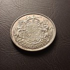 1947 Curved And Straight Canada 50 Cents George Vi Silver Half Dollar Coin Fifty